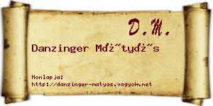 Danzinger Mátyás névjegykártya